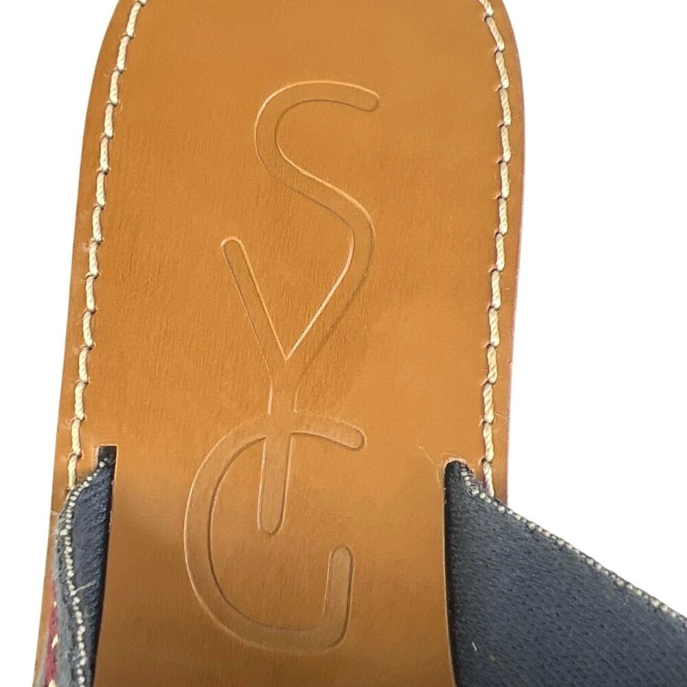 Santa Ynez General Sagunto Women's Blue Criss Cross Strap Slide Sandals Size 6.5 - Picture 4 of 6